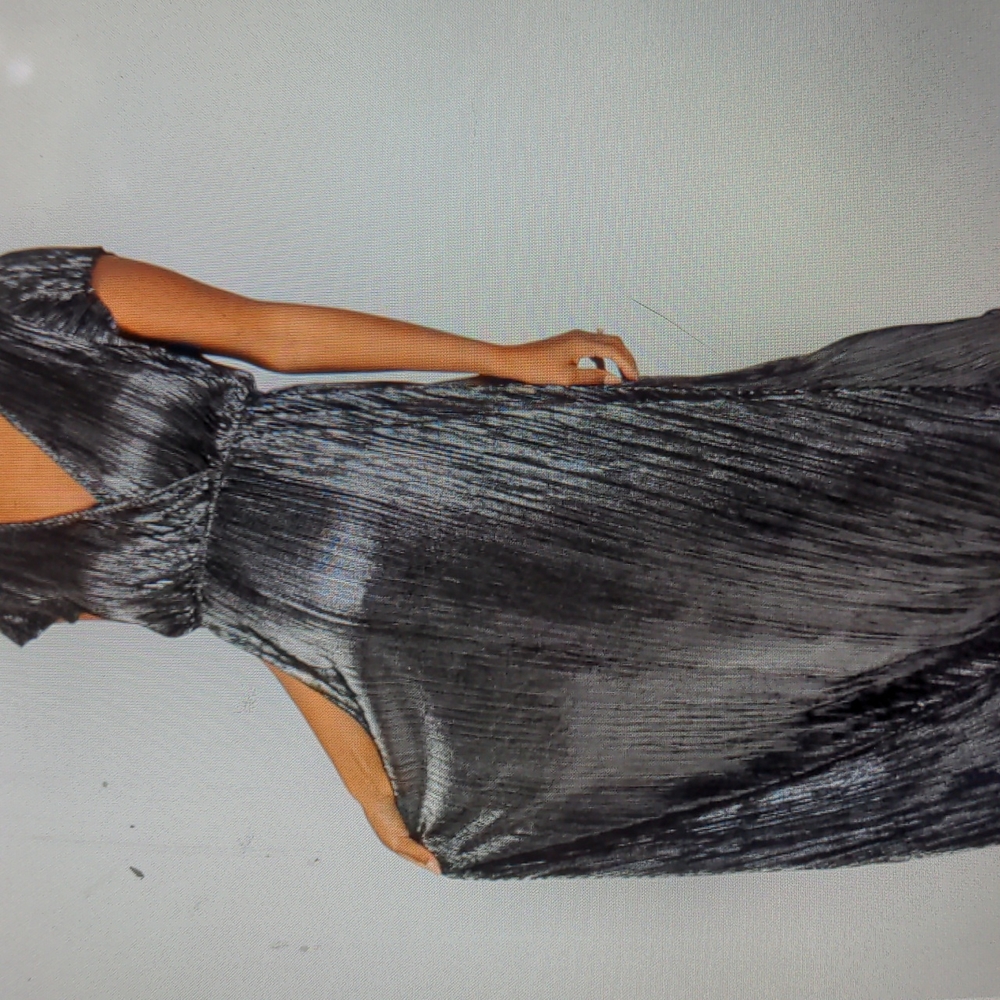 NWT Black Shimmer Maternity Wrap Maxi Dress